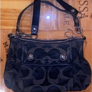 Coach Signature Black Canvas Crossbody